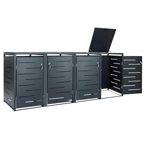 Zelsius Edelstahl Mülltonnenbox für 4 Tonnen